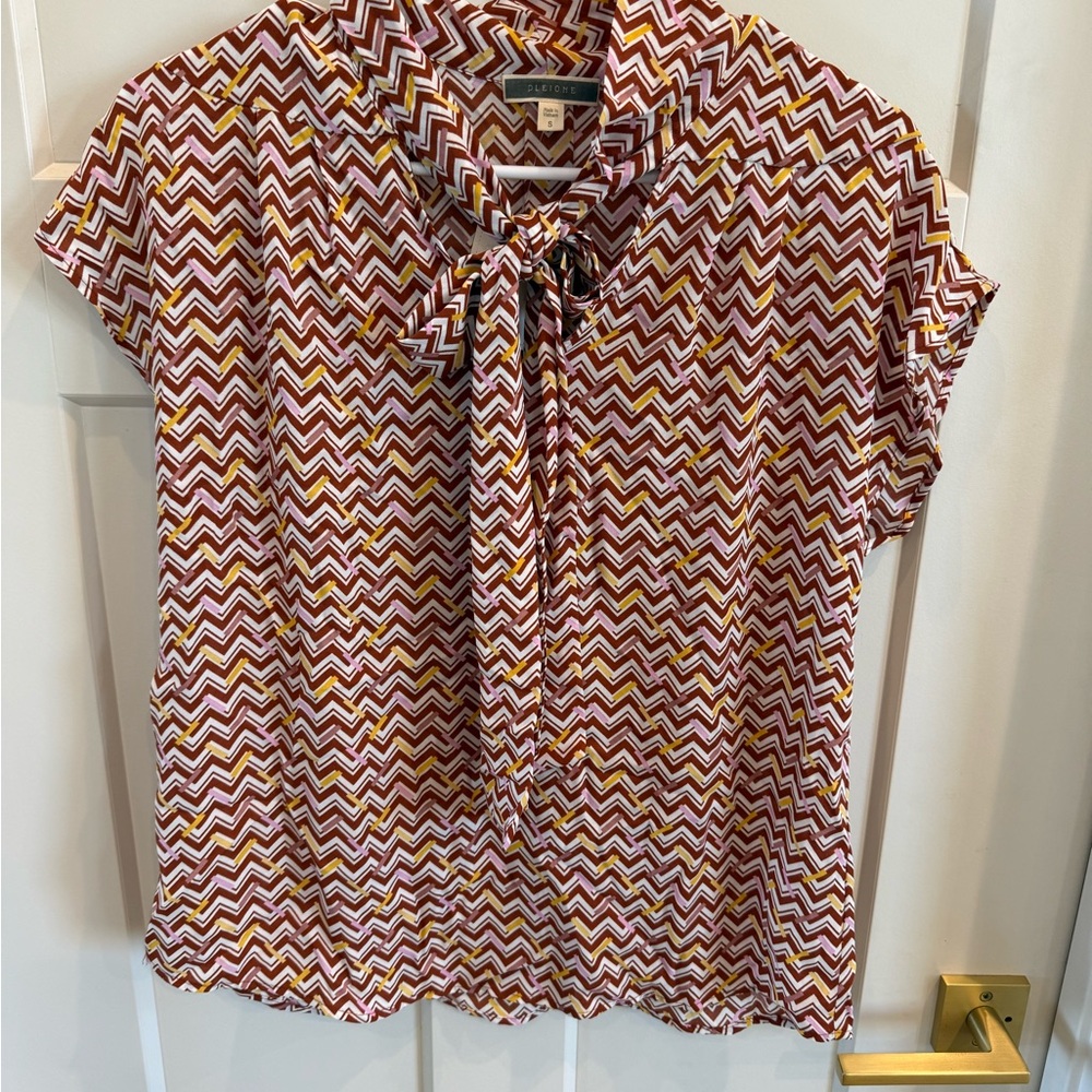Pleione Multicolor Chevron Blouse